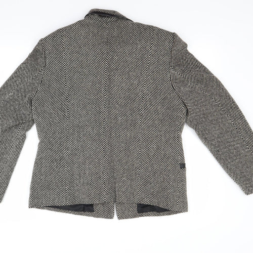 Talbots Womens Grey Houndstooth  Jacket Coat Size 12