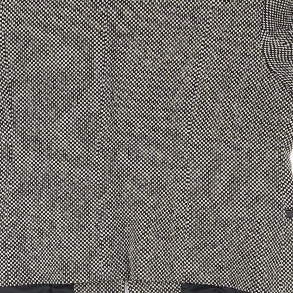Talbots Womens Grey Houndstooth  Jacket Coat Size 12