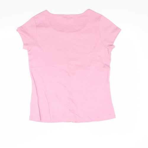 Ellie Louise Womens Pink   Basic T-Shirt Size 16
