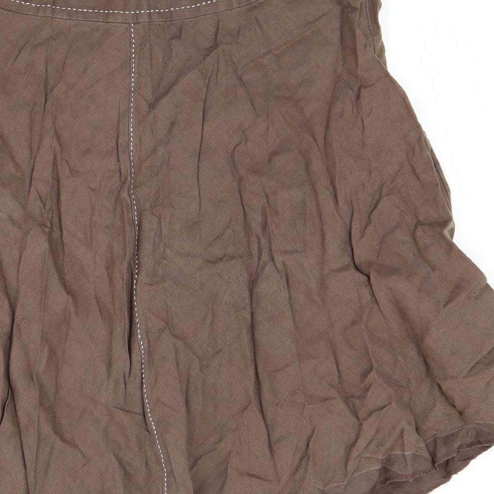 Oasis Womens Brown   Flare Skirt Size 14