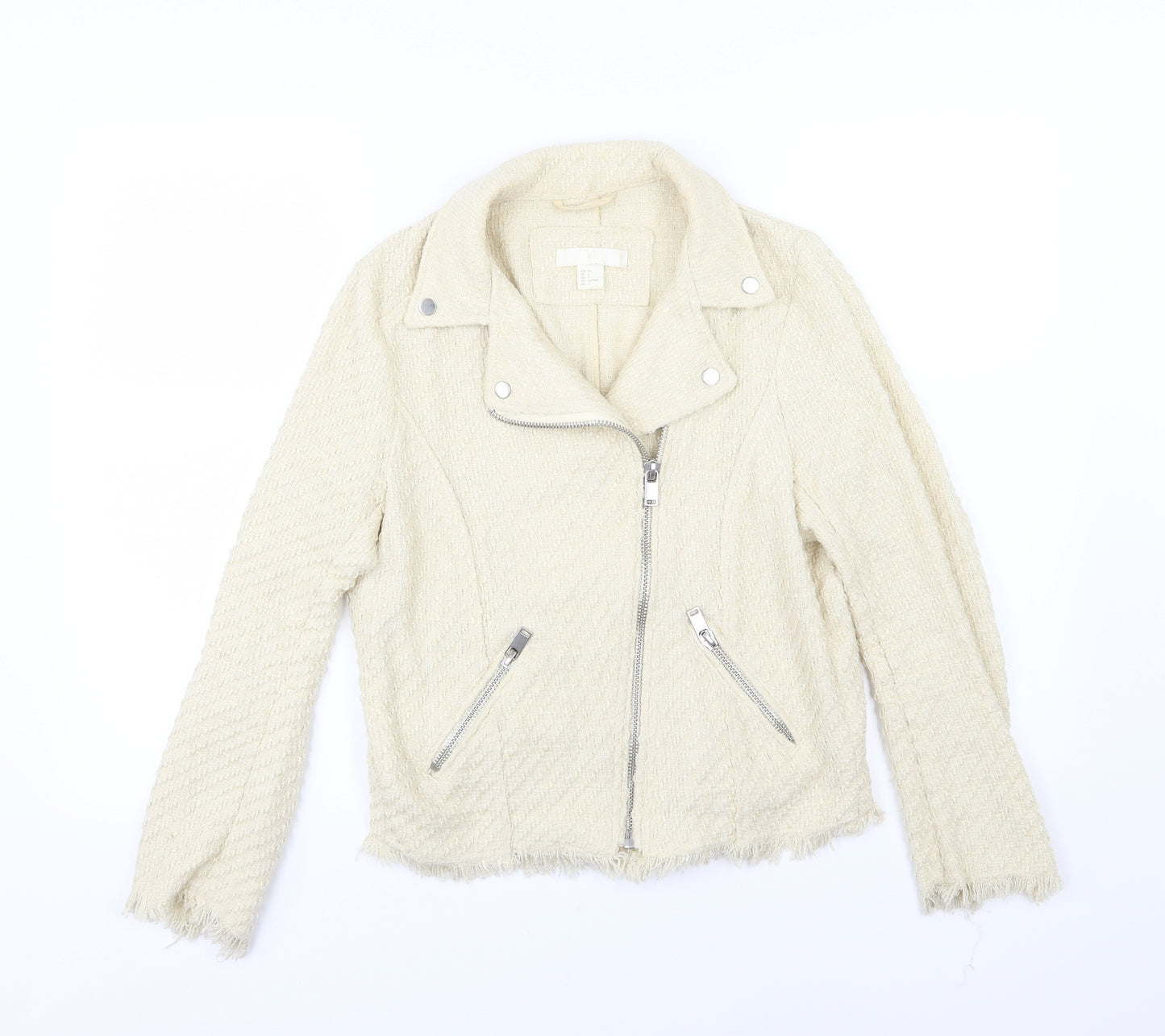 H&M Womens Beige  Knit Jacket  Size 8