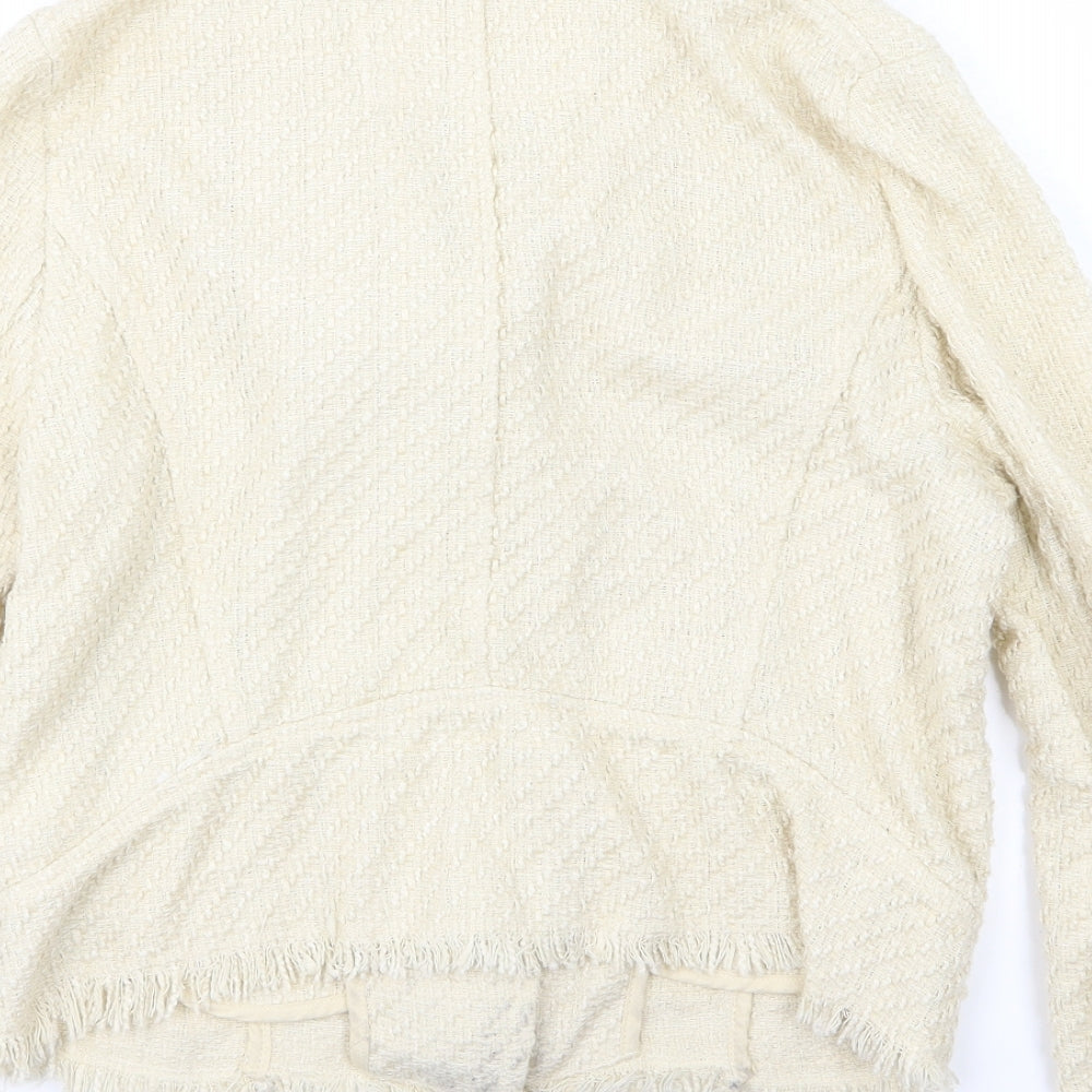 H&M Womens Beige  Knit Jacket  Size 8