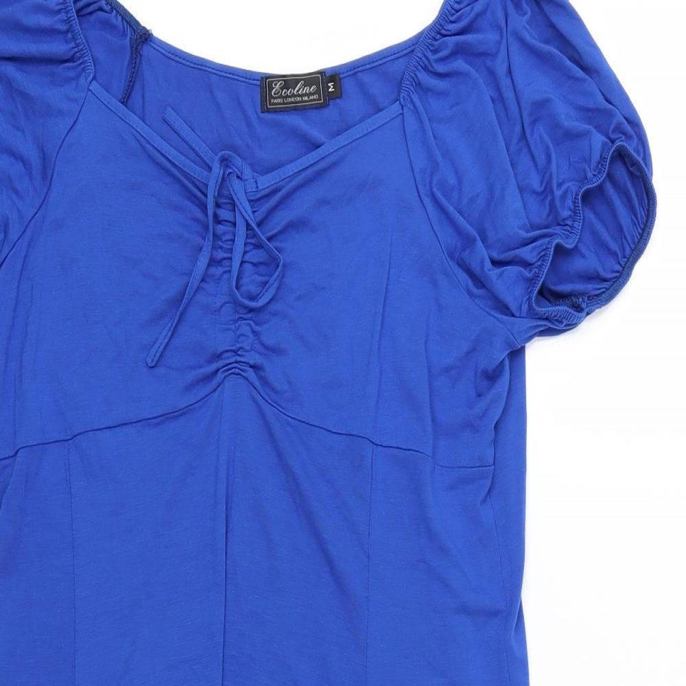 Ecoline Womens Blue  Jersey T-Shirt Dress  Size M