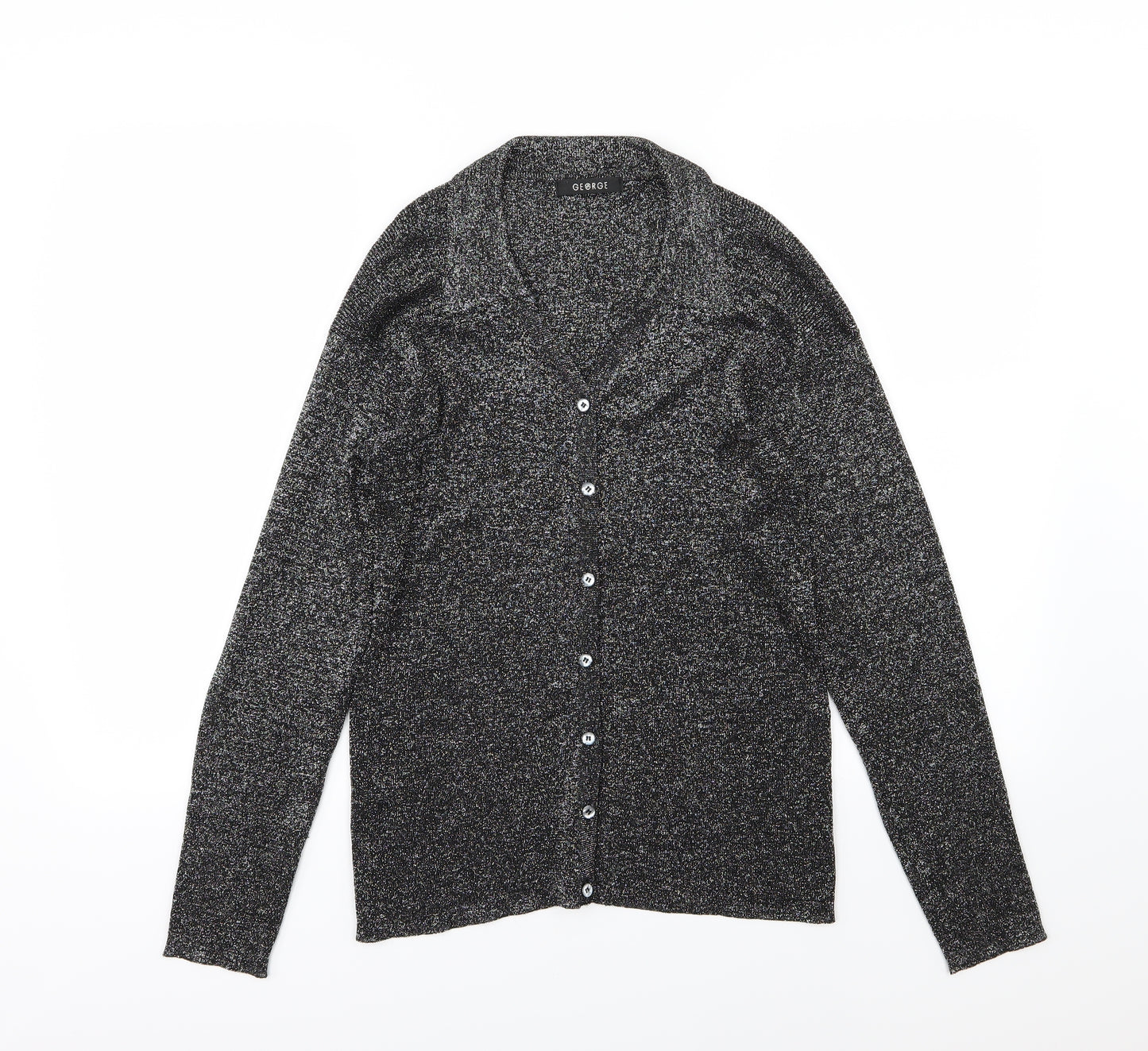 George Womens Grey  Knit Cardigan Jumper Size 12