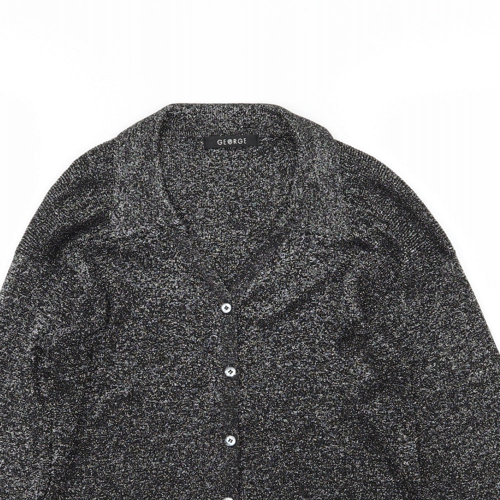 George Womens Grey  Knit Cardigan Jumper Size 12