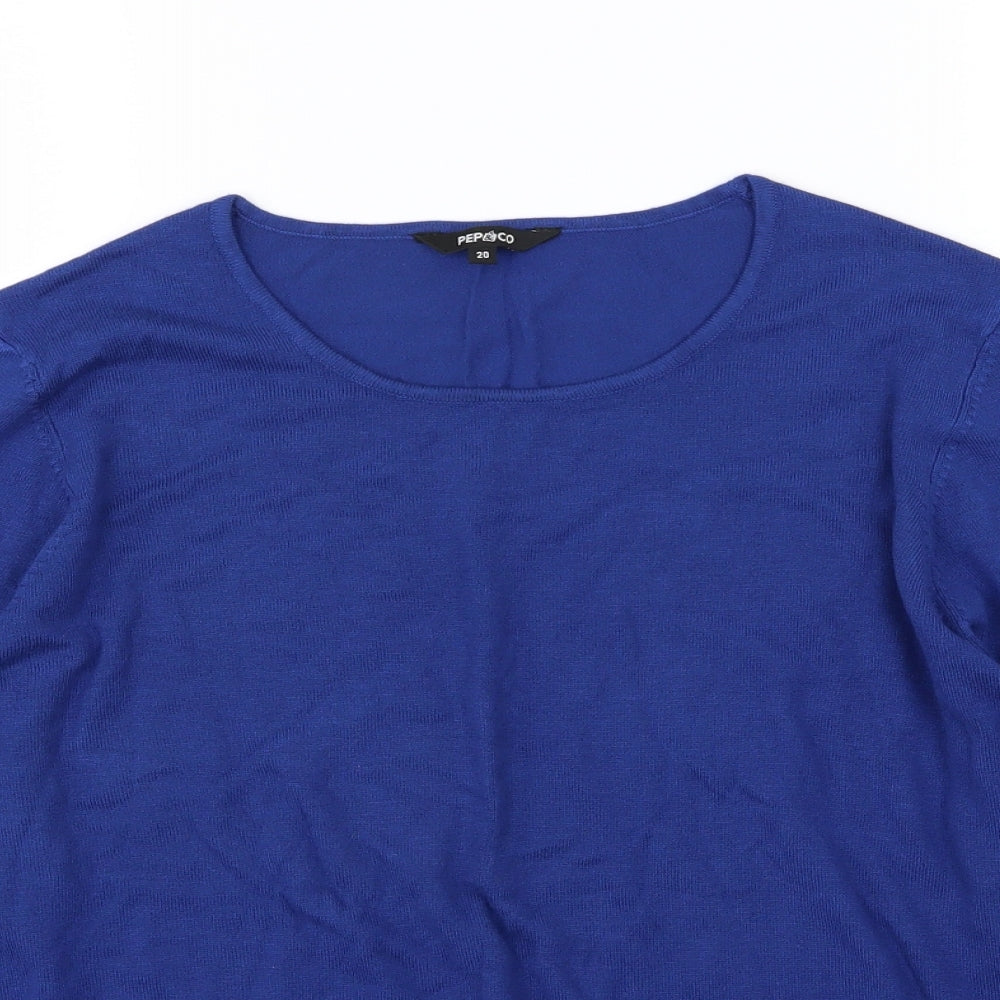 Pep&co Womens Blue  Knit Pullover Jumper Size 20