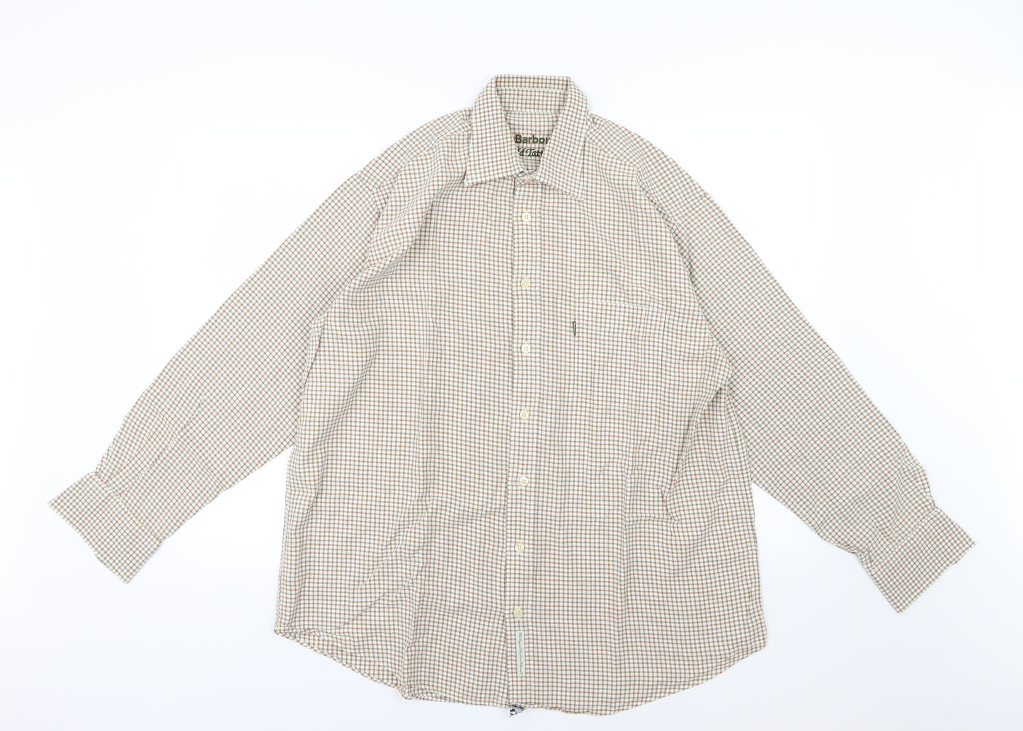 Barbour Mens Brown Striped Woven  Button-Up Size XL