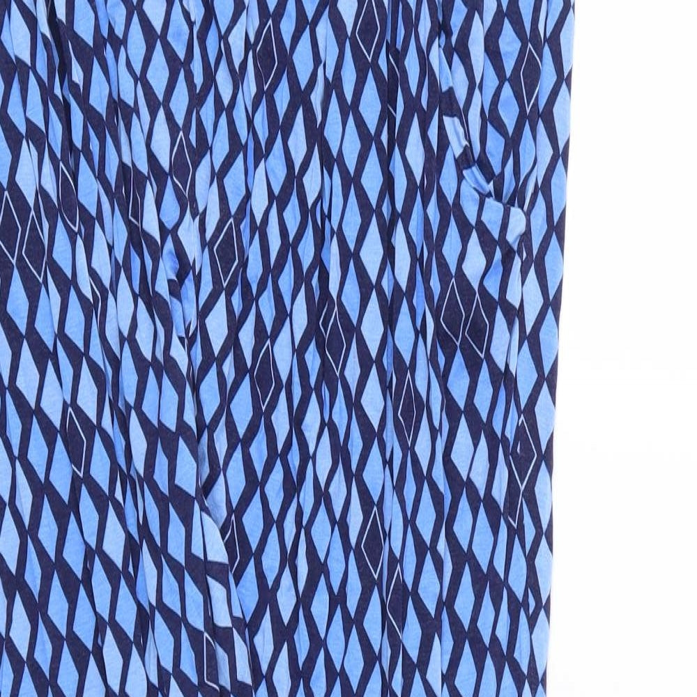 Indigo Roc Womens Blue Argyle/Diamond  Harem Trousers Size 18 L28 in