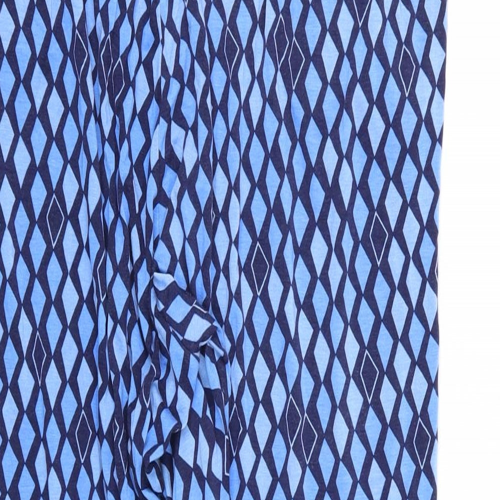 Indigo Roc Womens Blue Argyle/Diamond  Harem Trousers Size 18 L28 in