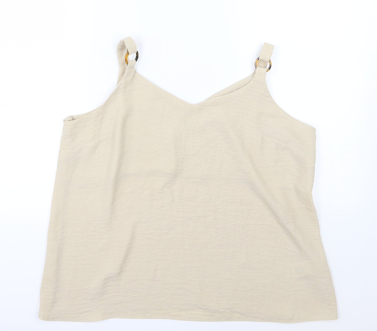 Peacocks Womens Beige  Chiffon Camisole Blouse Size 18