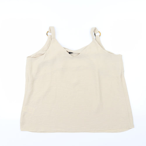 Peacocks Womens Beige  Chiffon Camisole Blouse Size 18