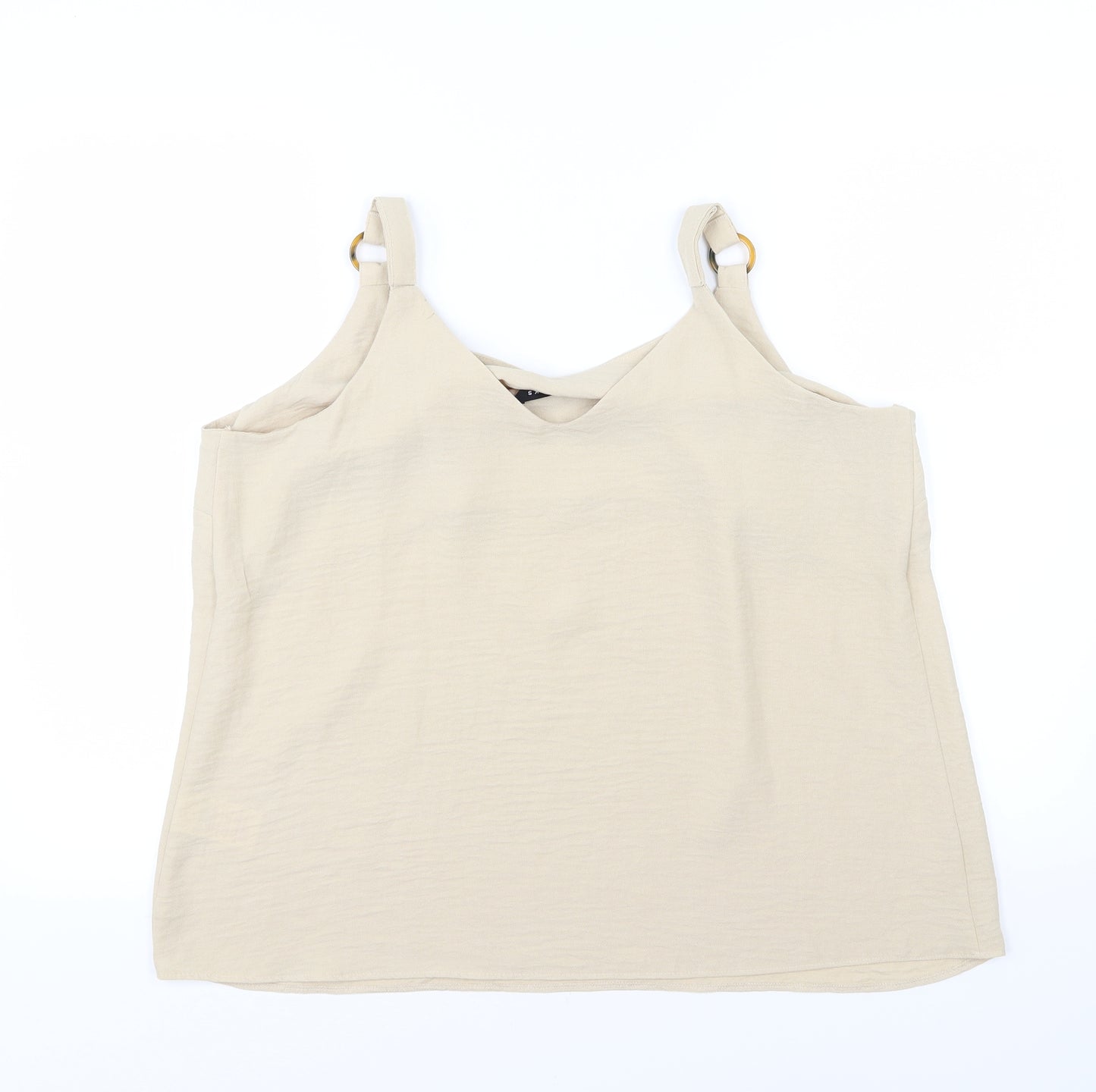 Peacocks Womens Beige  Chiffon Camisole Blouse Size 18