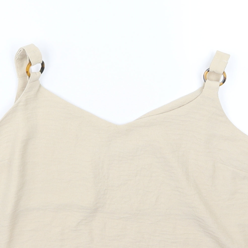 Peacocks Womens Beige  Chiffon Camisole Blouse Size 18