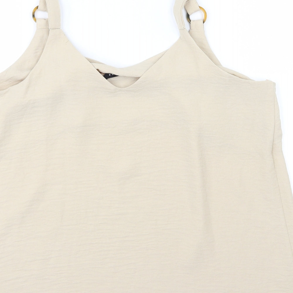 Peacocks Womens Beige  Chiffon Camisole Blouse Size 18