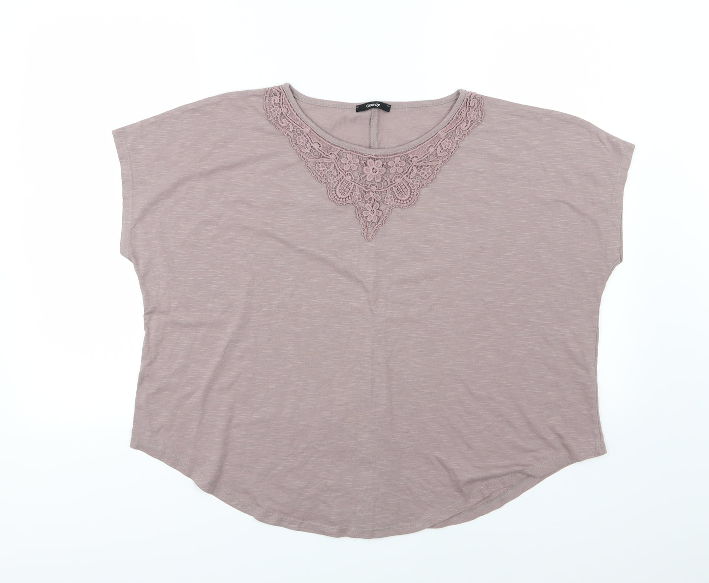 George Womens Brown  Jersey Basic T-Shirt Size 14