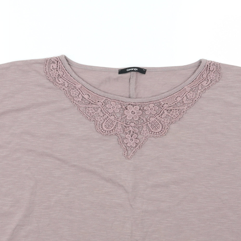 George Womens Brown  Jersey Basic T-Shirt Size 14