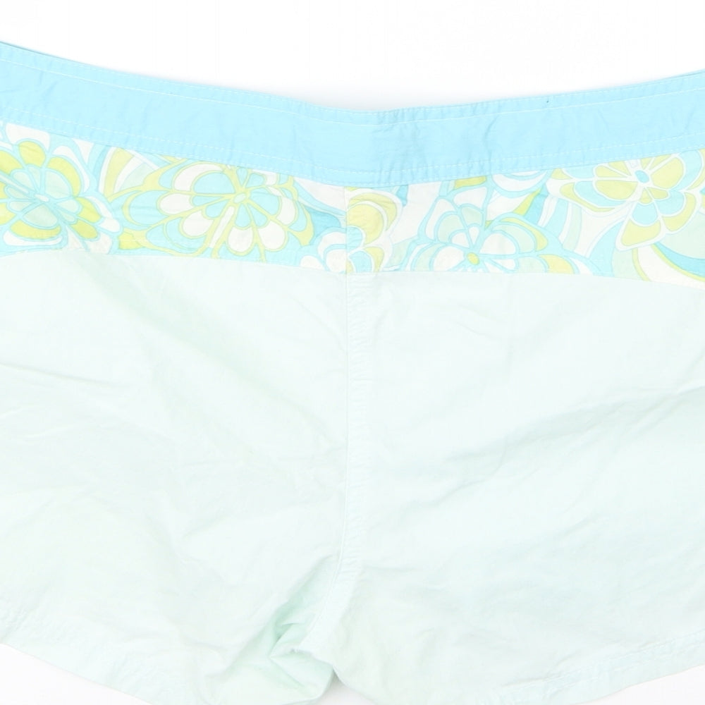 H&M Womens Blue Floral  Sweat Shorts Size 14