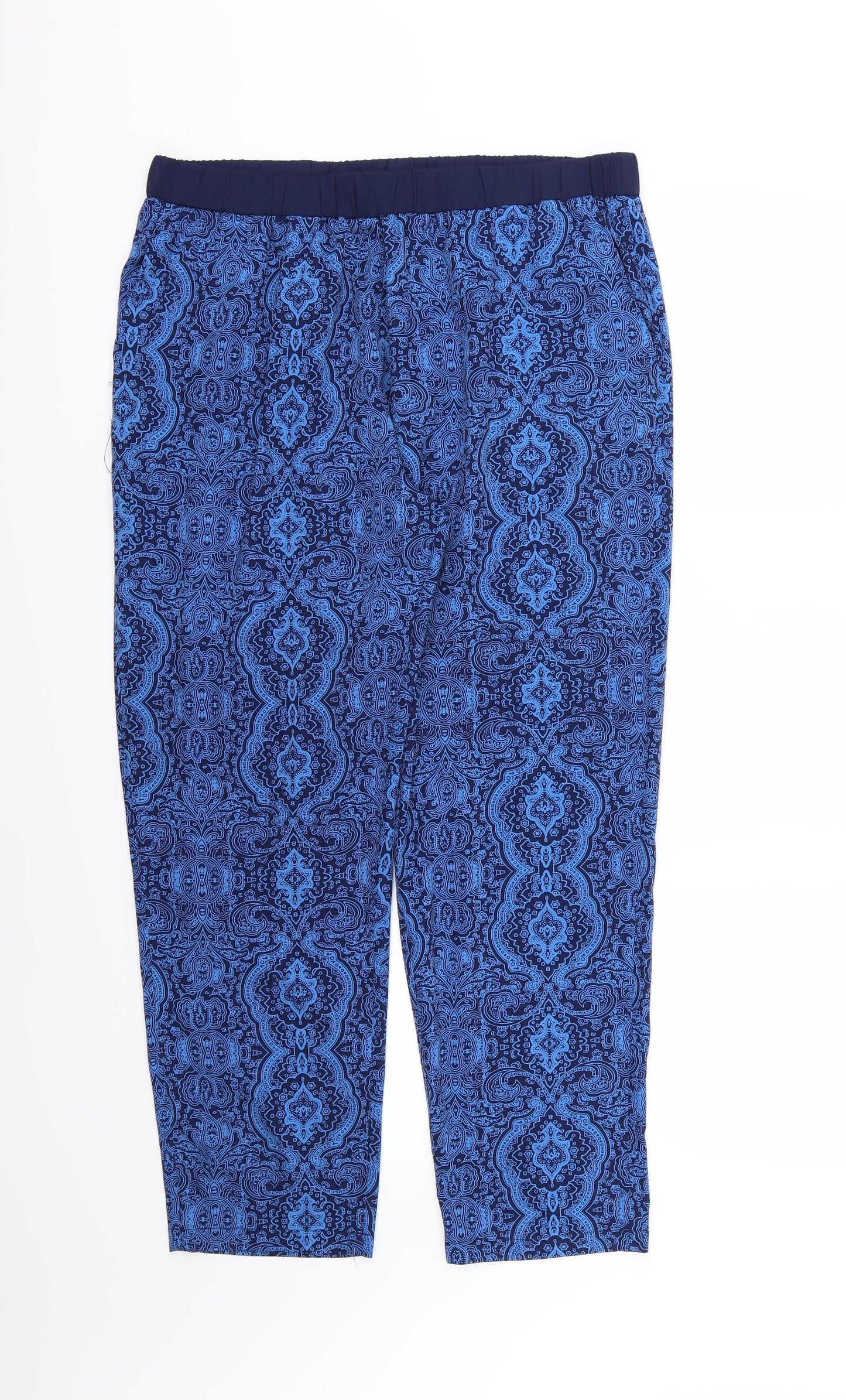 Marrisota Womens Blue Paisley  Trousers  Size 16 L27 in