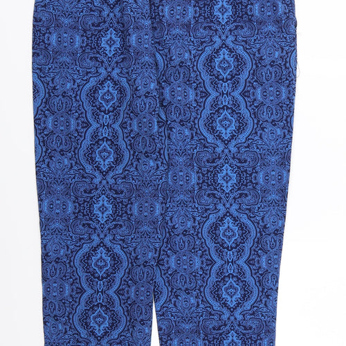 Marrisota Womens Blue Paisley  Trousers  Size 16 L27 in