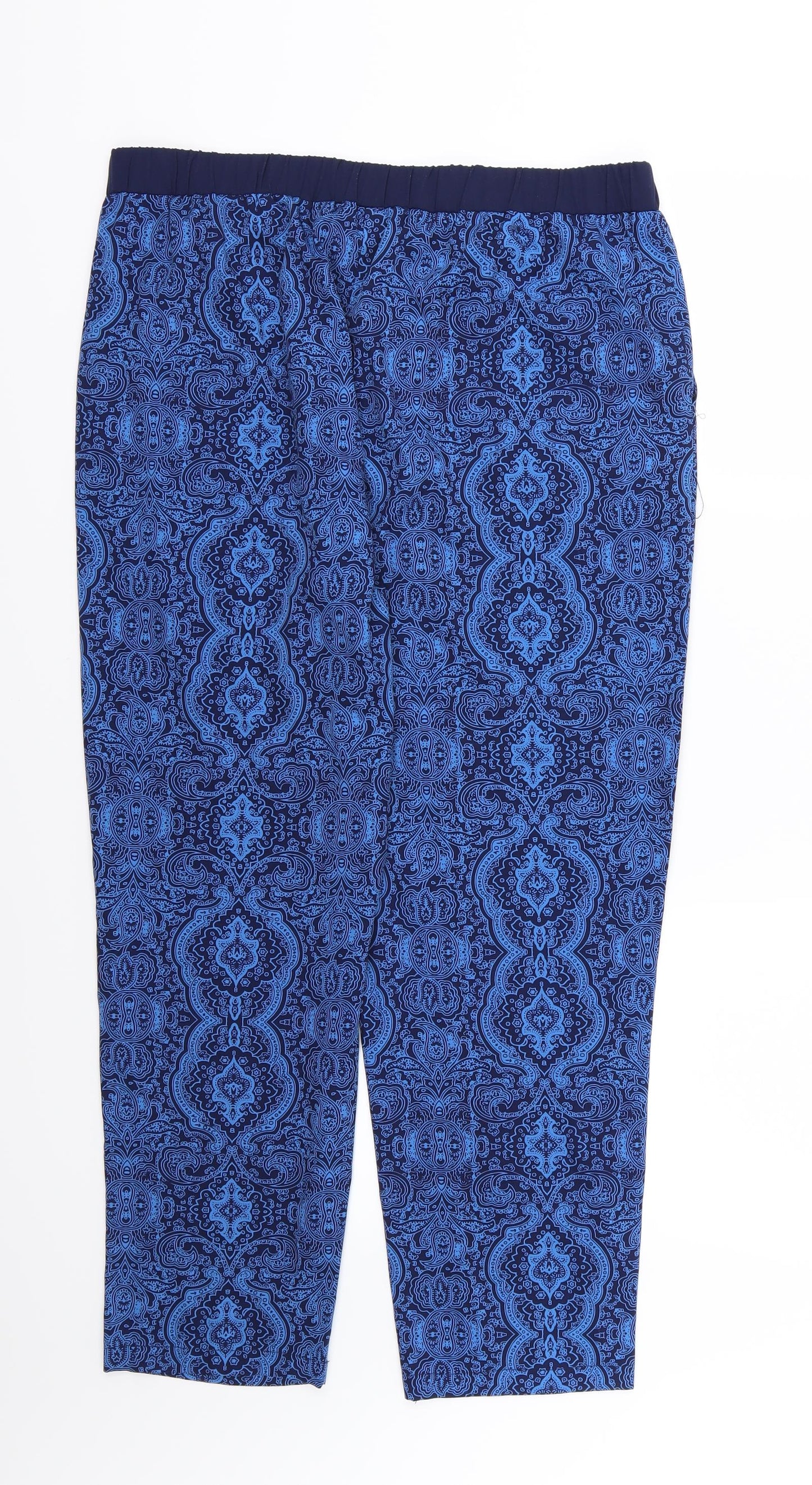 Marrisota Womens Blue Paisley  Trousers  Size 16 L27 in