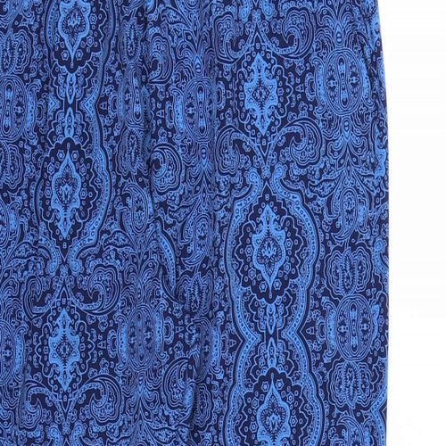 Marrisota Womens Blue Paisley  Trousers  Size 16 L27 in