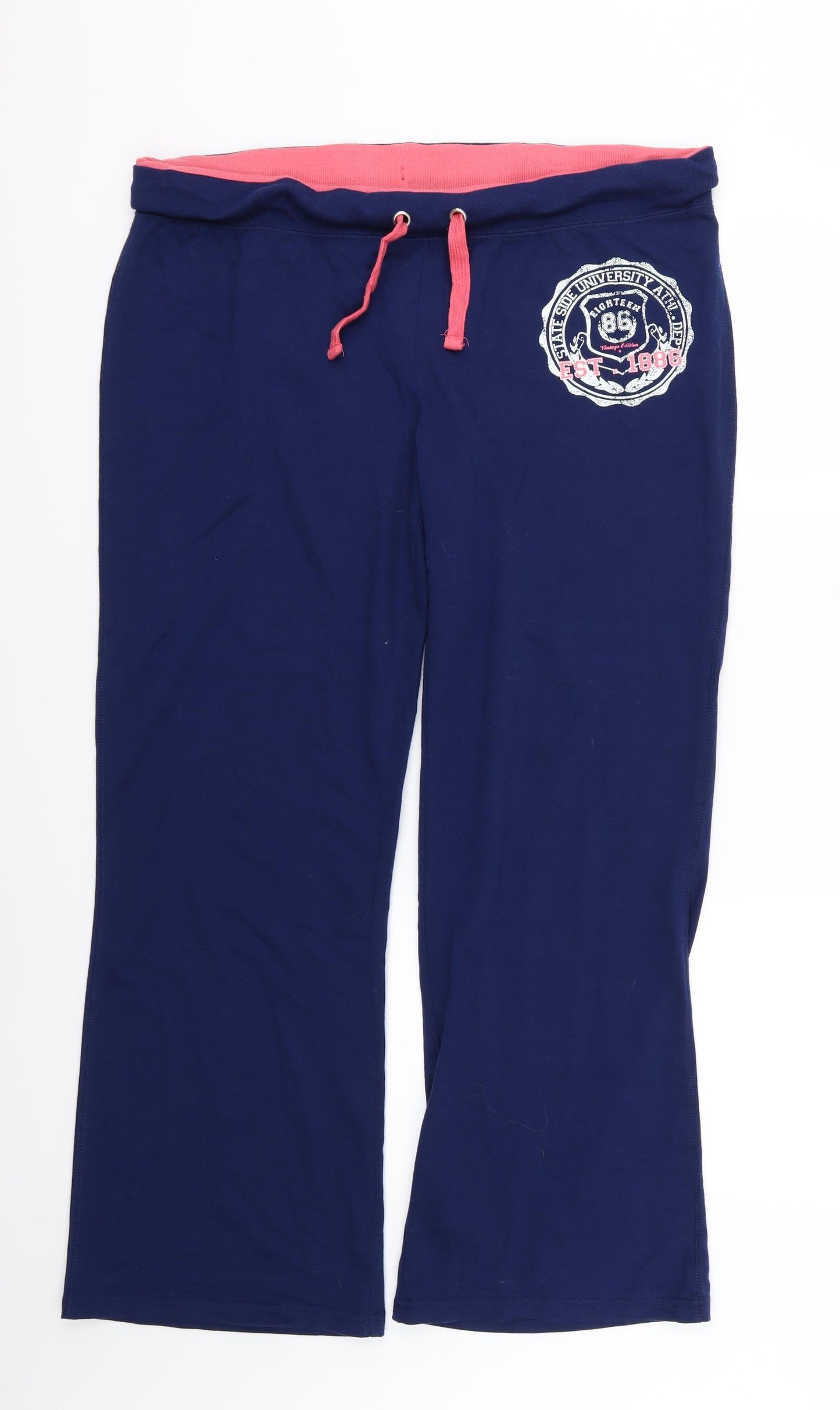 E-vie Womens Blue  Jersey Jogger Trousers Size 20 L30 in