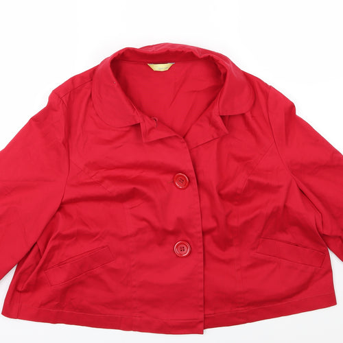 Agenda Womens Red  Denim Jacket  Size 24