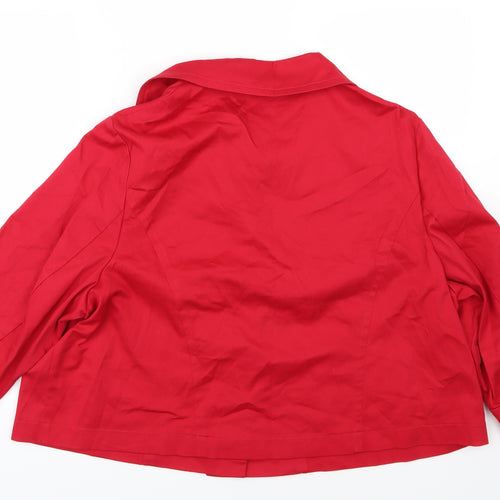 Agenda Womens Red  Denim Jacket  Size 24