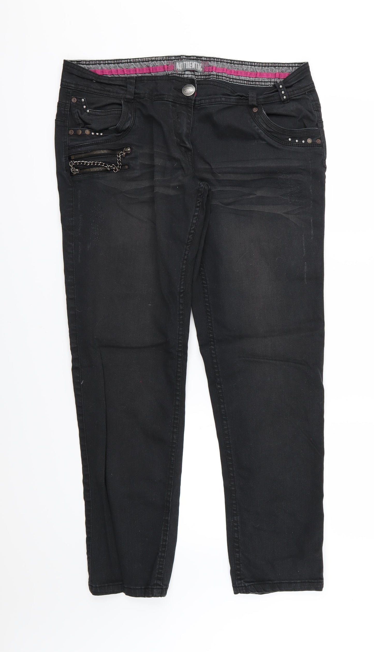 Cherokee Womens Grey  Denim Straight Jeans Size 18 L31 in