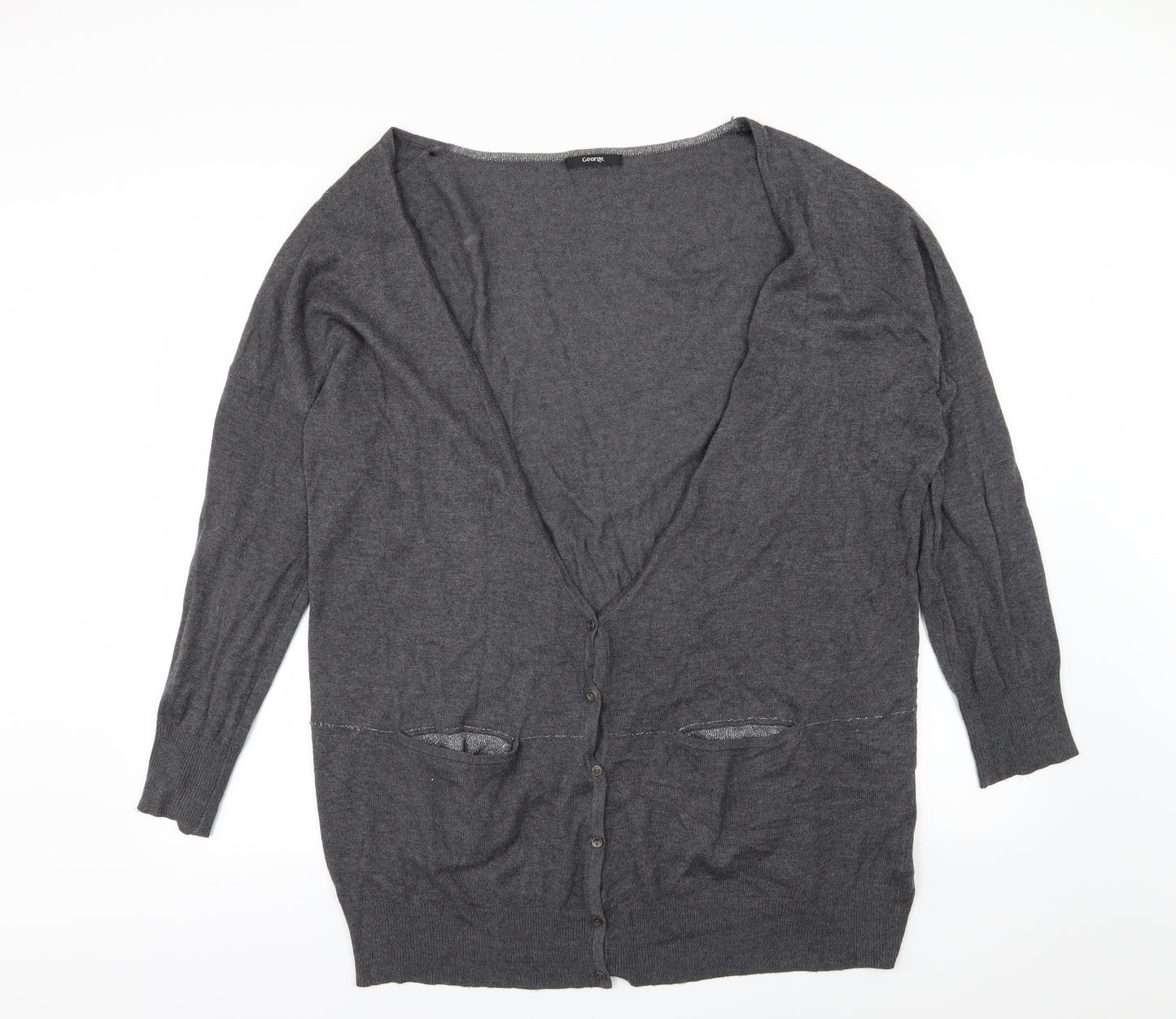 George Womens Grey  Knit Cardigan Jumper Size 20