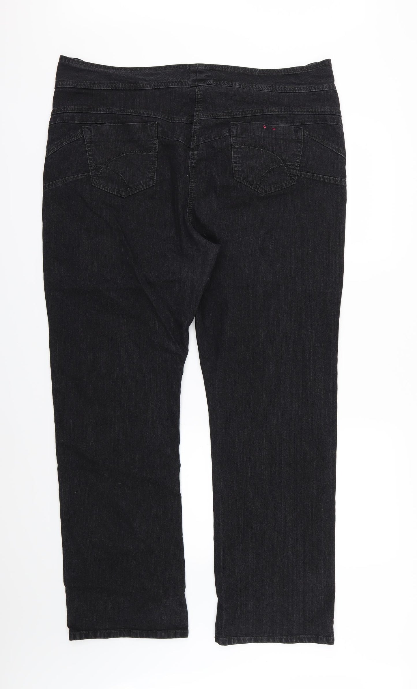 George Womens Black  Denim Straight Jeans Size 22 L31 in
