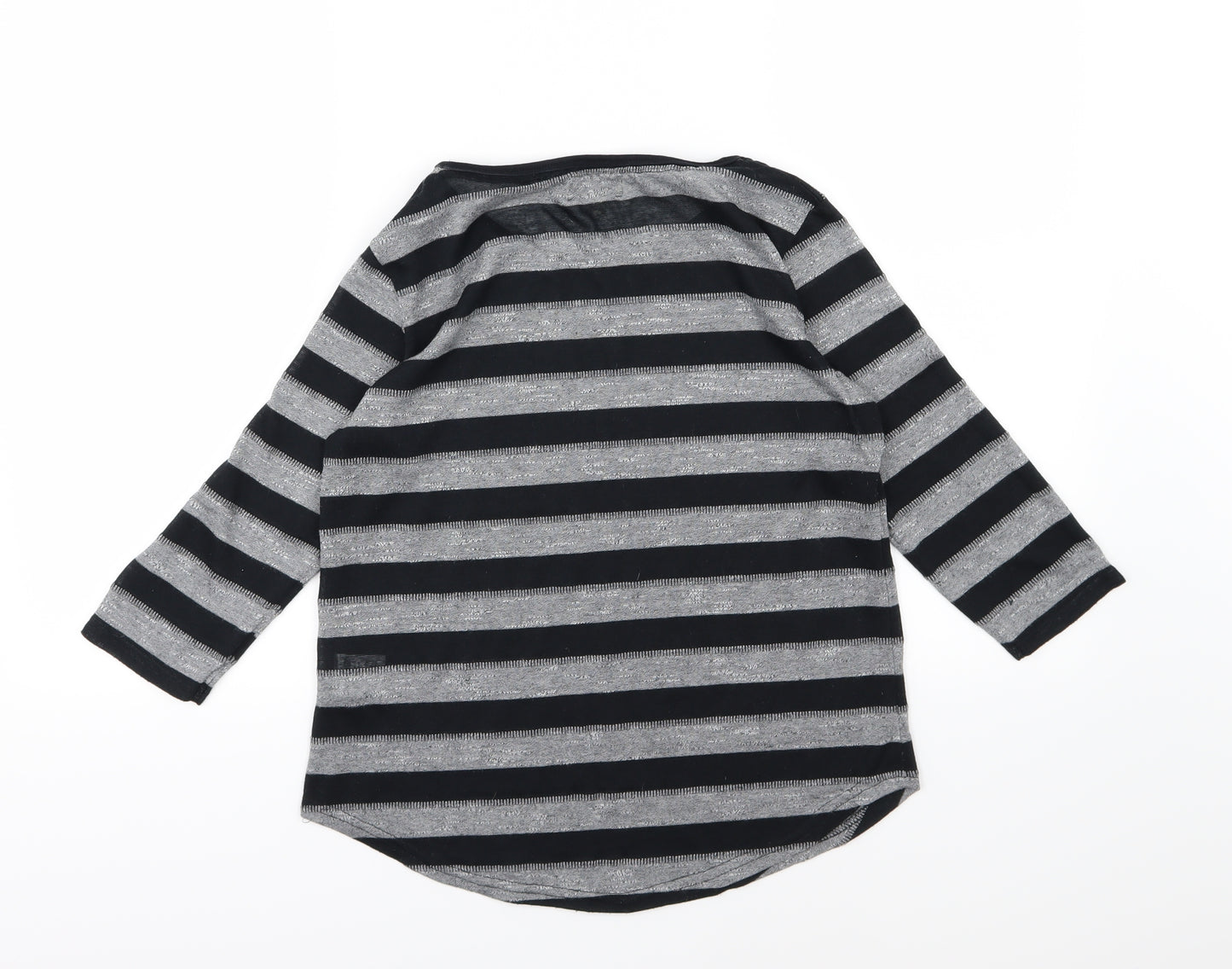 Papata Womens Grey Striped Knit Pullover Jumper Size 10