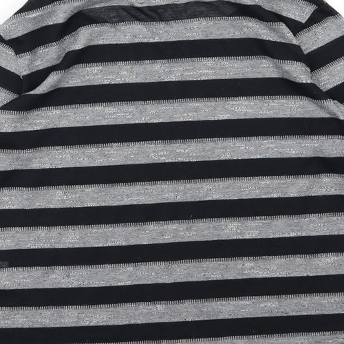 Papata Womens Grey Striped Knit Pullover Jumper Size 10