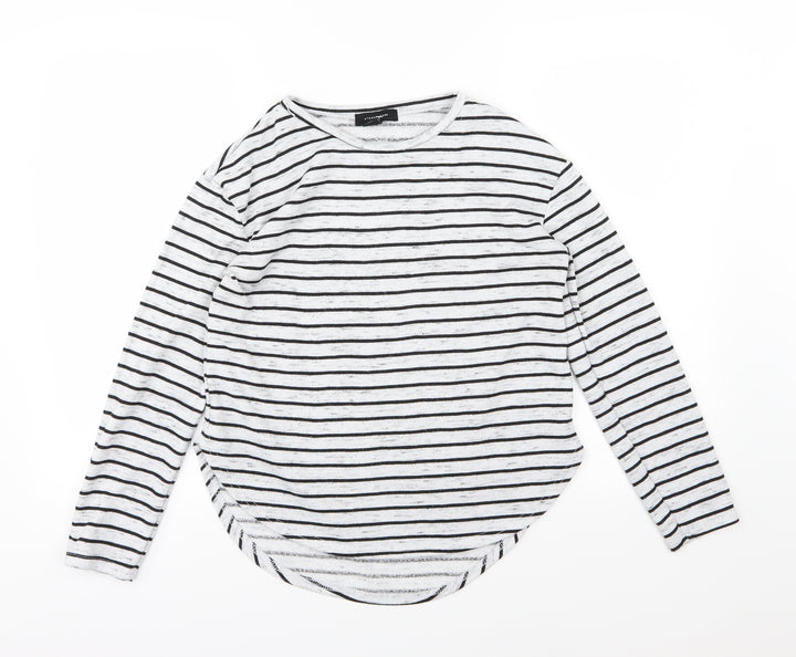 Atmosphere Womens Grey Striped Jersey Pullover Jumper Size 8