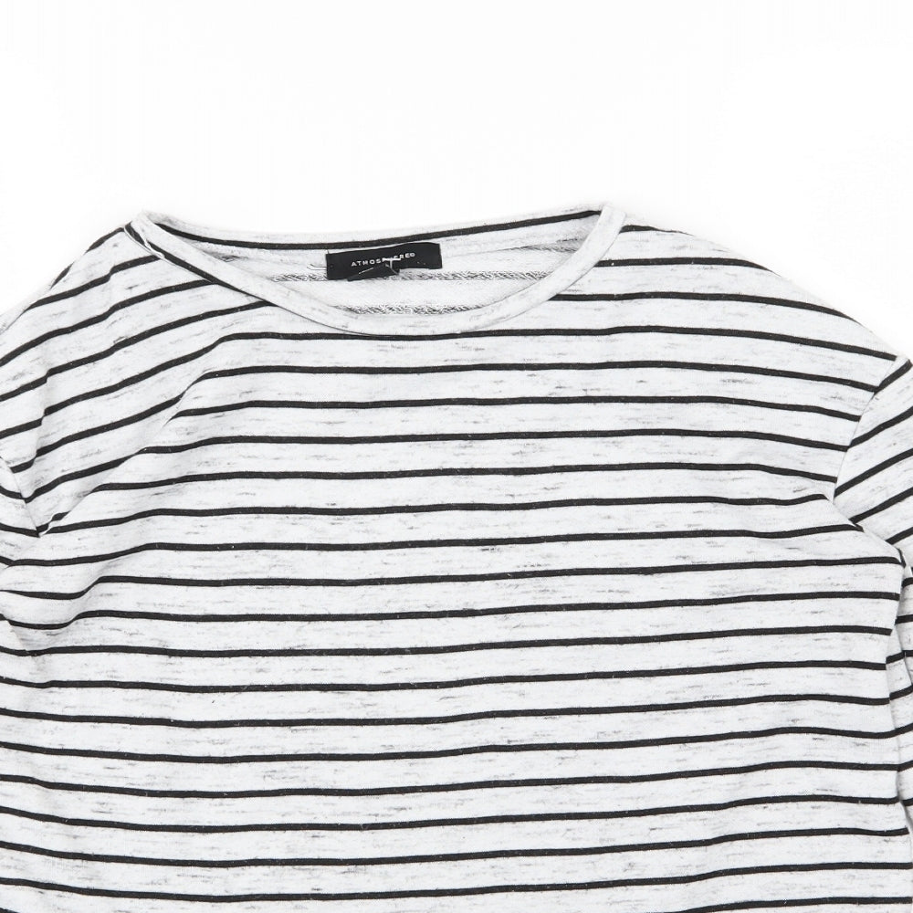 Atmosphere Womens Grey Striped Jersey Pullover Jumper Size 8