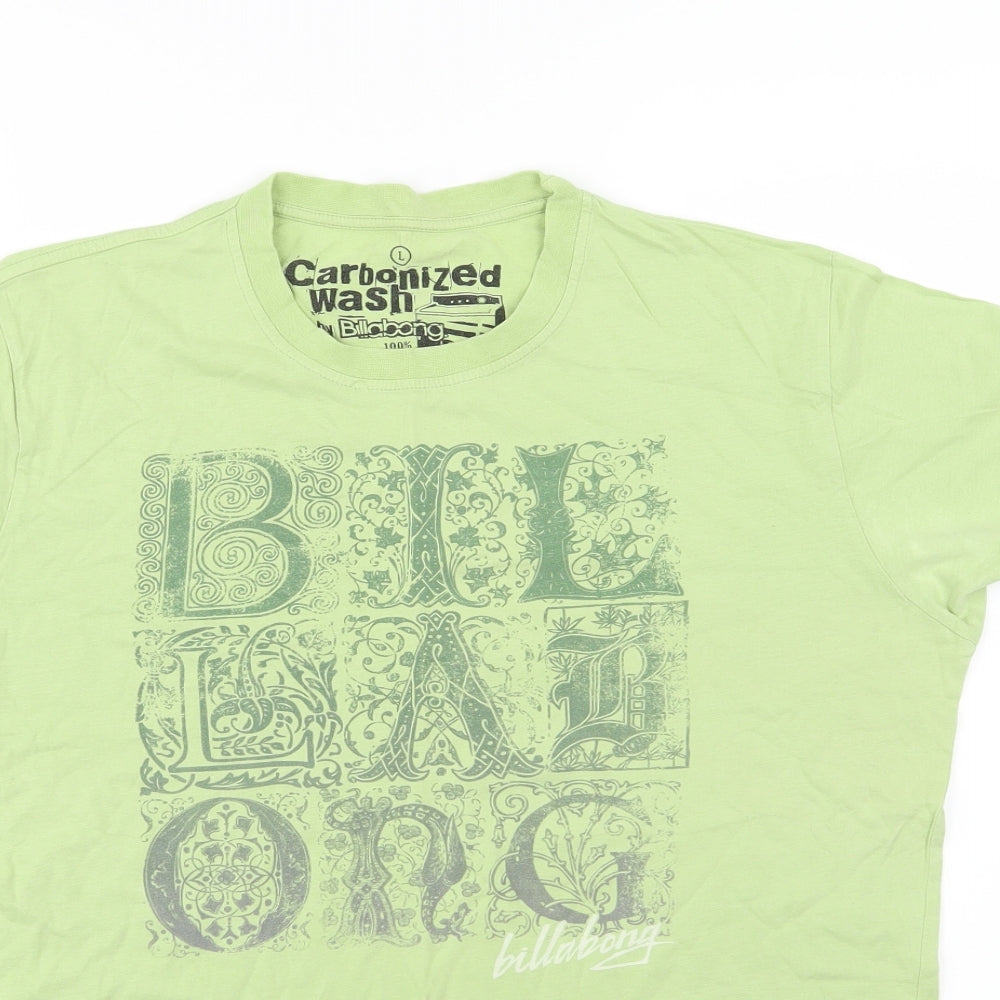 Billabong Mens Green  Jersey  T-Shirt Size L