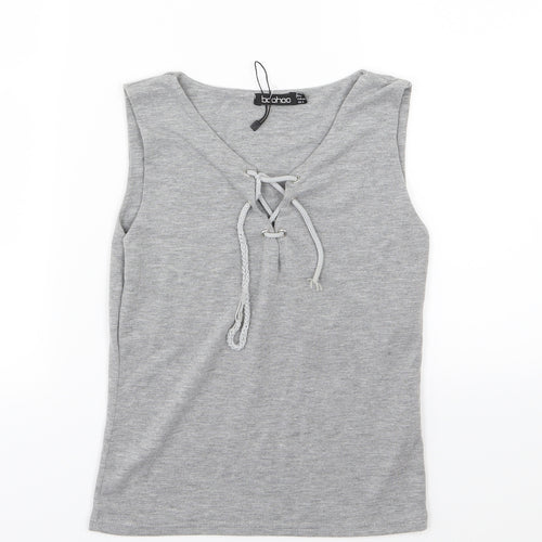 Boohoo Womens Grey  Jersey Basic Tank Size 6