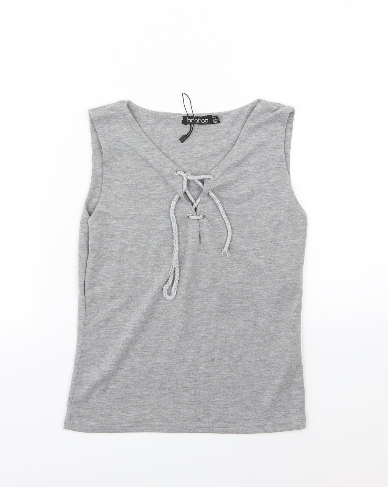 Boohoo Womens Grey  Jersey Basic Tank Size 6