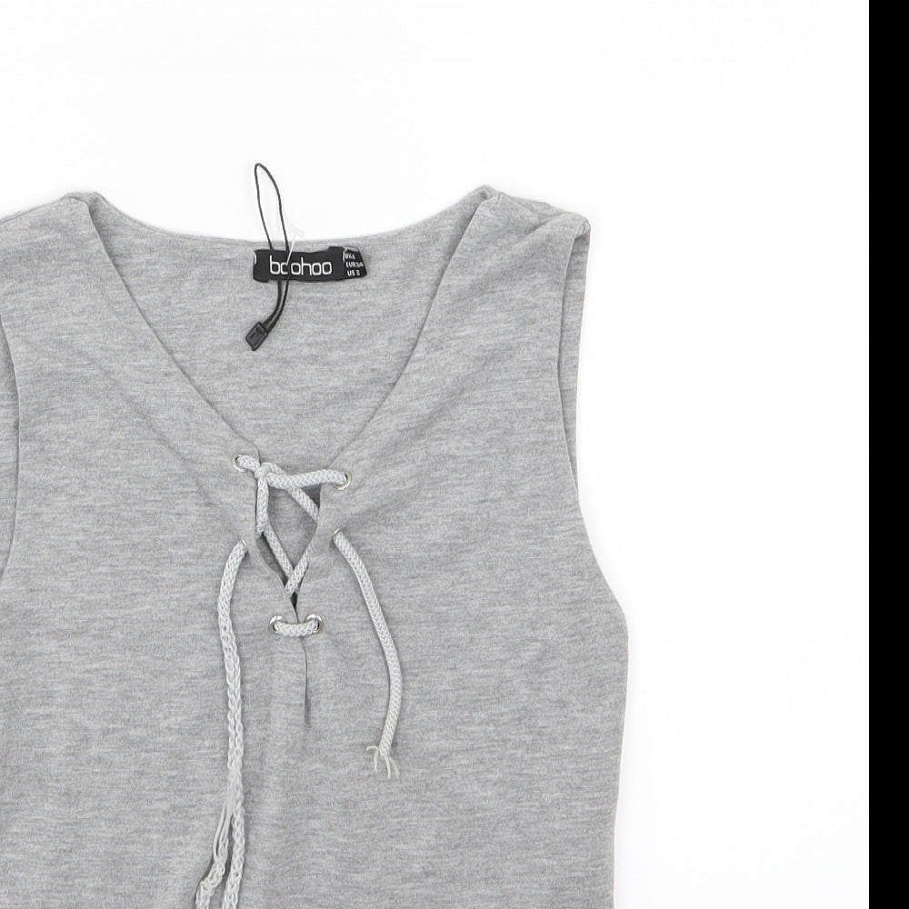 Boohoo Womens Grey  Jersey Basic Tank Size 6