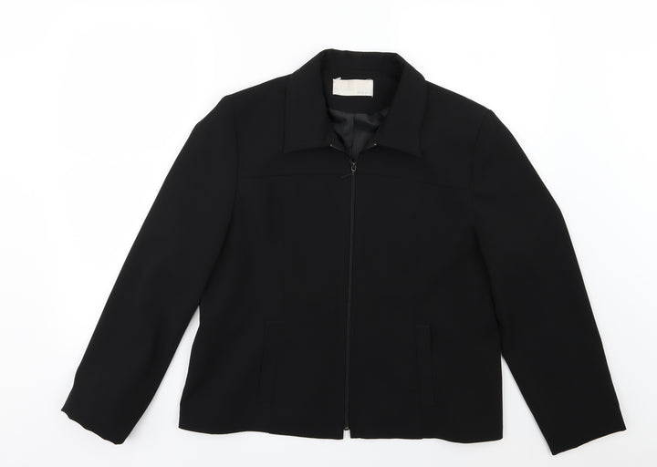AMARANTO Womens Black Rayon Jacket Size 18