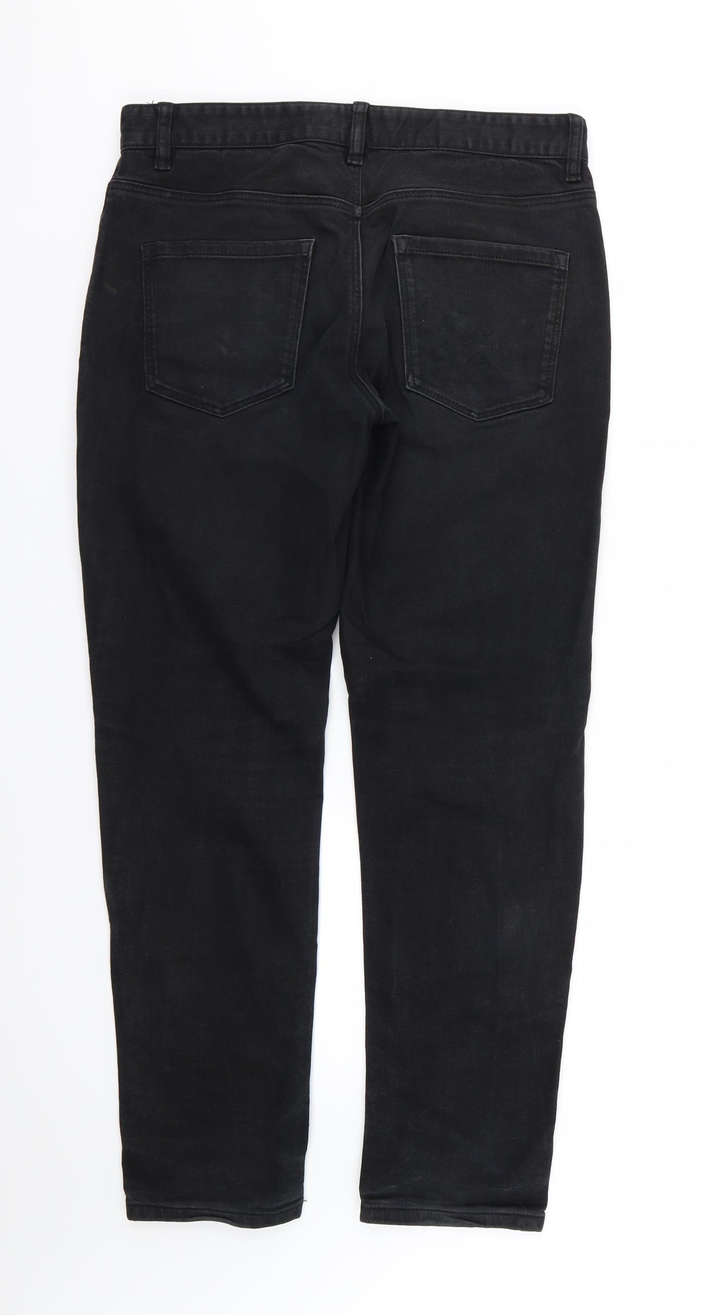 NEXT Mens Black  Denim Straight Jeans Size 32 L31 in