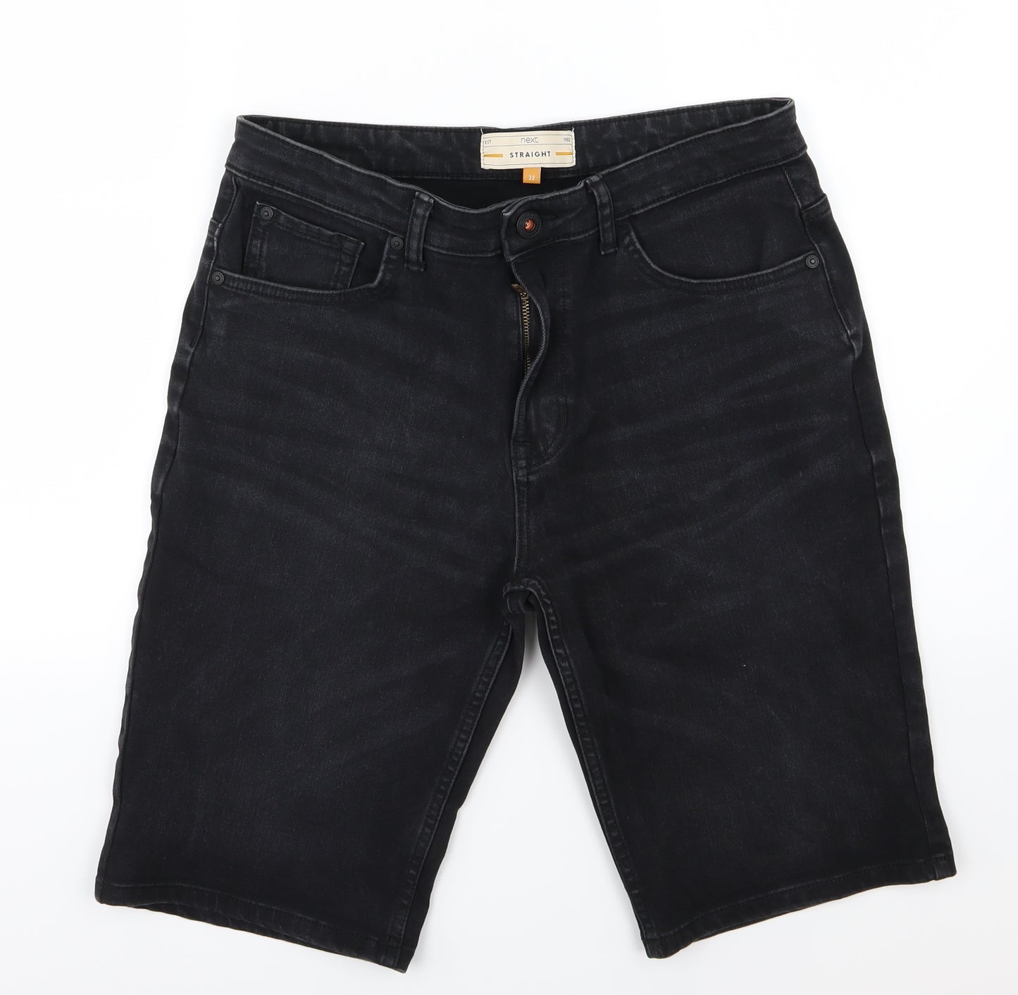 NEXT Mens Black  Denim Chino Shorts Size 32