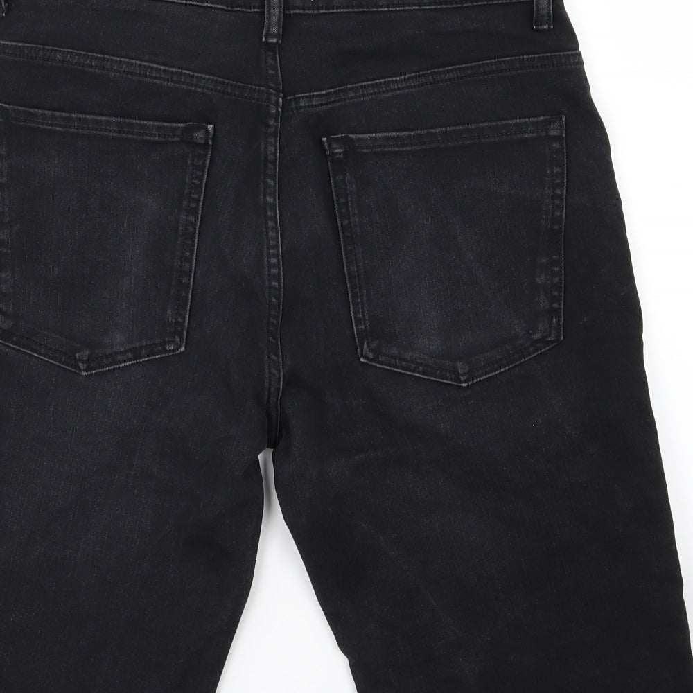NEXT Mens Black  Denim Chino Shorts Size 32