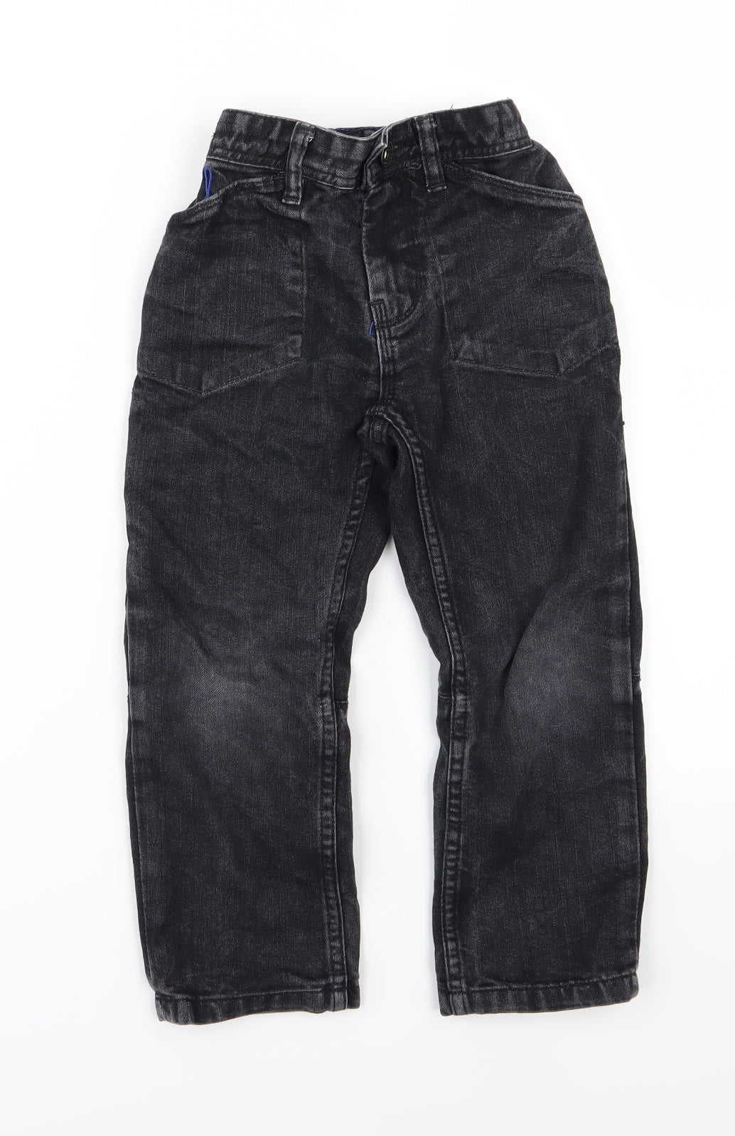 Matalan Boys Black Batik Denim Straight Jeans Size 5 Years