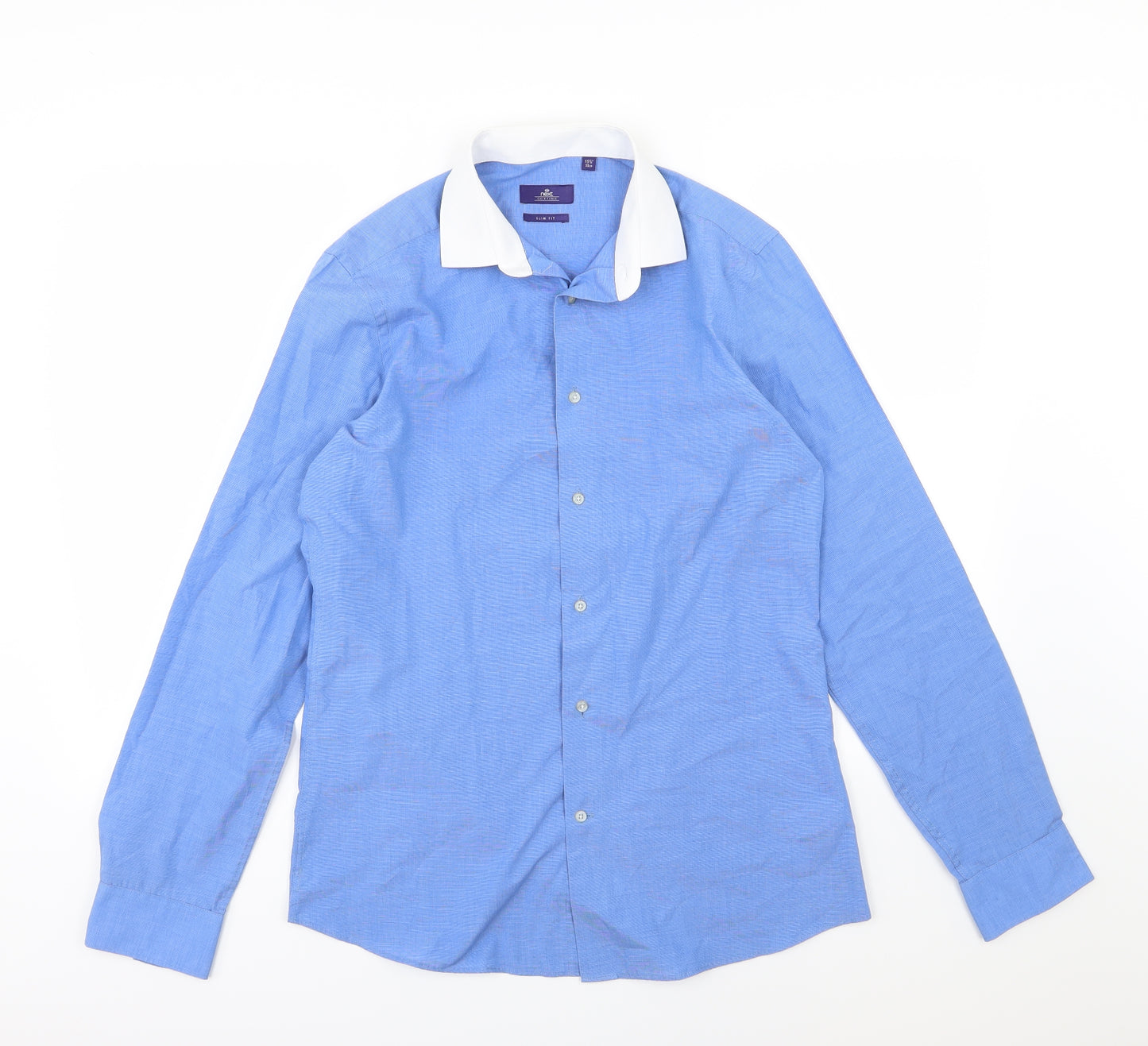 NEXT Mens Blue  Woven  Dress Shirt Size 15.5