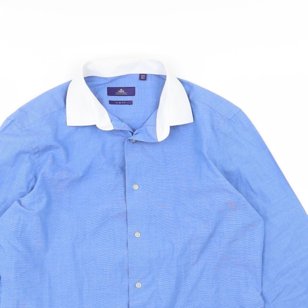 NEXT Mens Blue  Woven  Dress Shirt Size 15.5