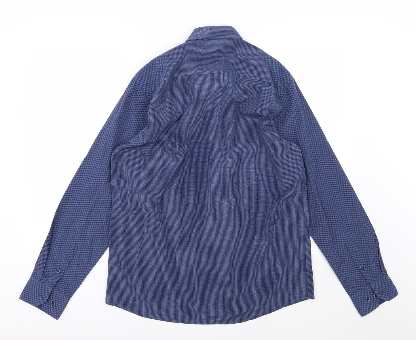 Prince Oliver Mens Blue Striped Woven  Button-Up Size XL