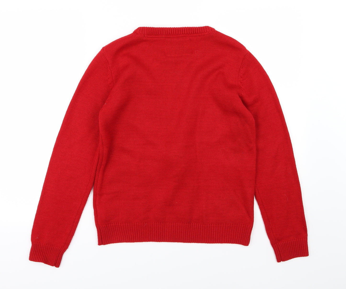 Primark Boys Red  Knit Pullover Jumper Size 11-12 Years  - Christmas