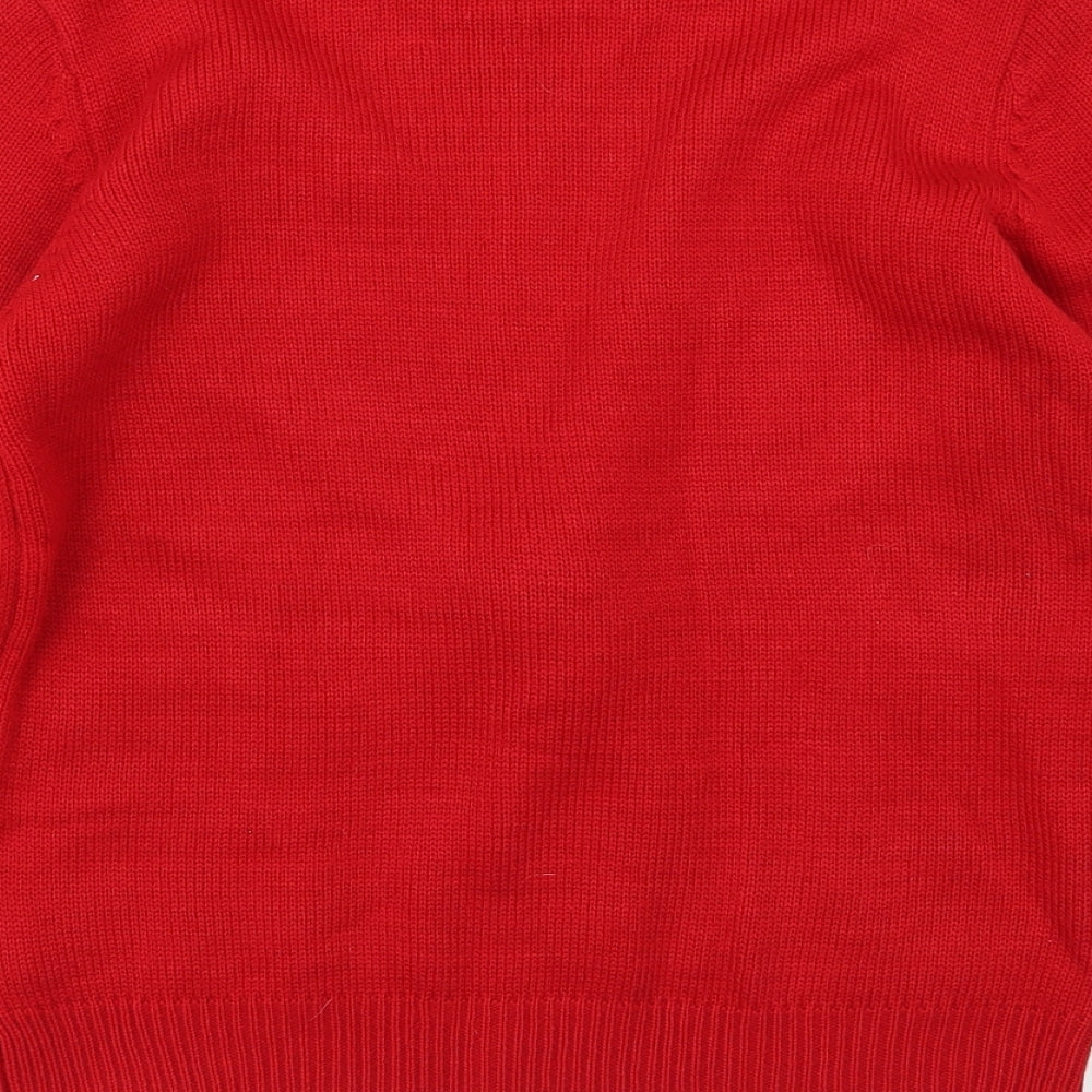 Primark Boys Red  Knit Pullover Jumper Size 11-12 Years  - Christmas