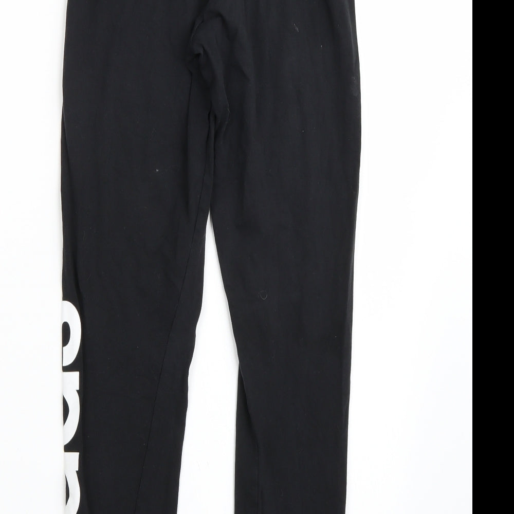 adidas Womens Black   Cropped Leggings Size 8 L24 in